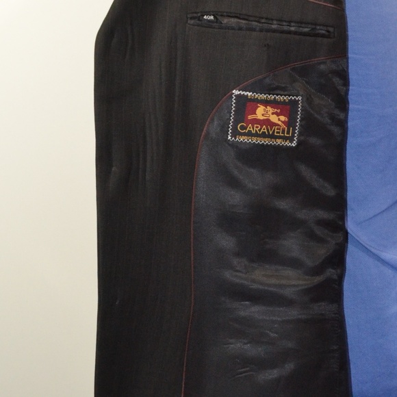 Caravelli 40R Sport Coat Blazer Suit Jacket Dark G - Picture 6 of 8